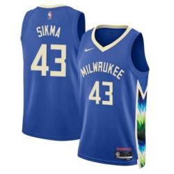 2022-23City Jack Sikma Bucks #43 Twill Basketball Jersey FREE SHIPPING