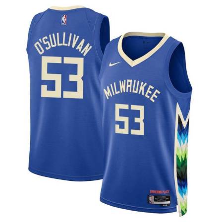 2022-23City Dan O'Sullivan Bucks #53 Twill Basketball Jersey FREE SHIPPING