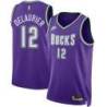 Purple Classic Bucks #12 Javin DeLaurier Twill Basketball Jersey