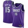 Purple Classic Bucks #15 Jeff Dowtin Twill Basketball Jersey