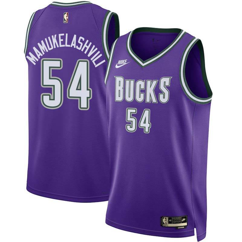 Purple Classic Bucks #54 Sandro Mamukelashvili Twill Basketball Jersey