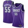 Purple Classic Bucks #55 Justin Robinson Twill Basketball Jersey