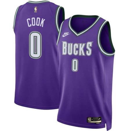 Purple Classic Anthony Cook Bucks #00 Twill Basketball Jersey FREE SHIPPING