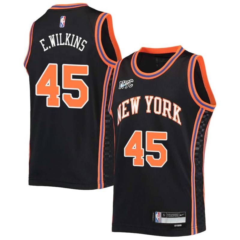 2021-22City Eddie Lee Wilkins Twill Basketball Jersey -Knicks #45 Wilkins Twill Jerseys, FREE SHIPPING