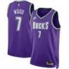 Purple Classic David Wood Bucks #7 Twill Basketball Jersey FREE SHIPPING