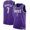 Purple Classic Terrell Brandon Bucks #7 Twill Basketball Jersey FREE SHIPPING