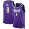 Purple Classic Eddie Gill Bucks #8 Twill Basketball Jersey FREE SHIPPING