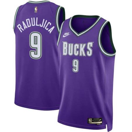 Purple Classic Miroslav Raduljica Bucks #9 Twill Basketball Jersey FREE SHIPPING