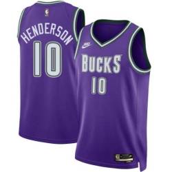 Purple Classic Gerald Henderson Bucks #10 Twill Basketball Jersey FREE SHIPPING