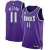 Purple Classic Rafer Alston Bucks #11 Twill Basketball Jersey FREE SHIPPING