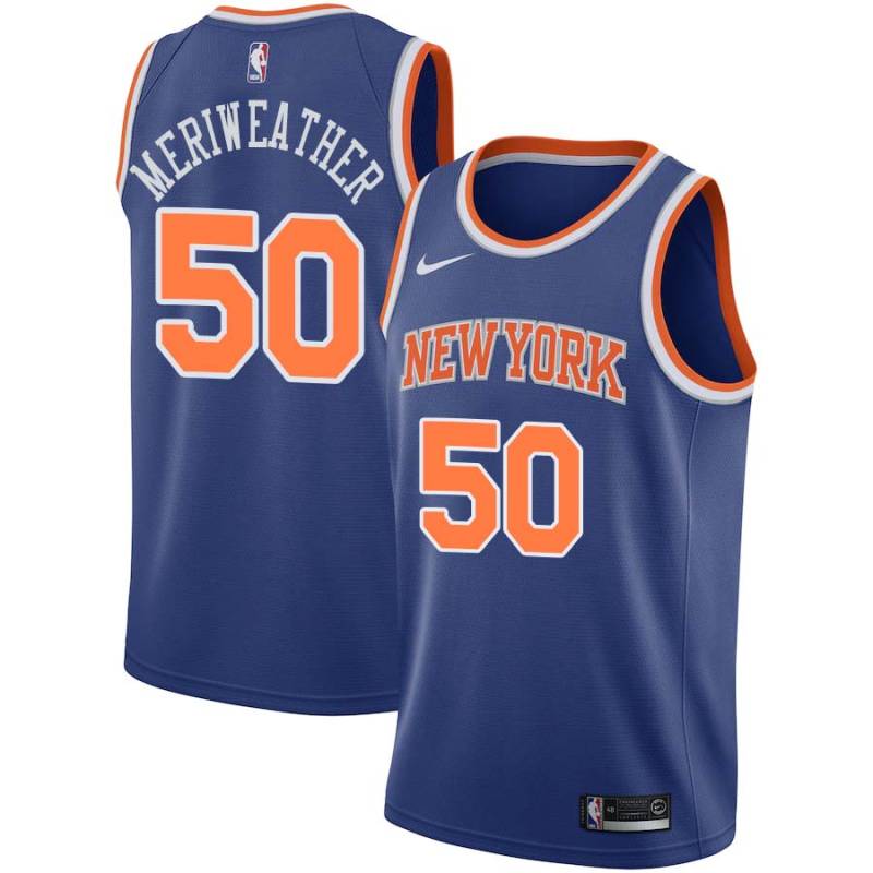 Blue Joe Meriweather Twill Basketball Jersey -Knicks #50 Meriweather Twill Jerseys, FREE SHIPPING