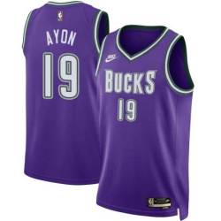 Purple Classic Gustavo Ayon Bucks #19 Twill Basketball Jersey FREE SHIPPING