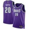 Purple Classic Mickey Davis Bucks #20 Twill Basketball Jersey FREE SHIPPING