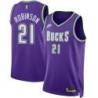 Purple Classic Flynn Robinson Bucks #21 Twill Basketball Jersey FREE SHIPPING