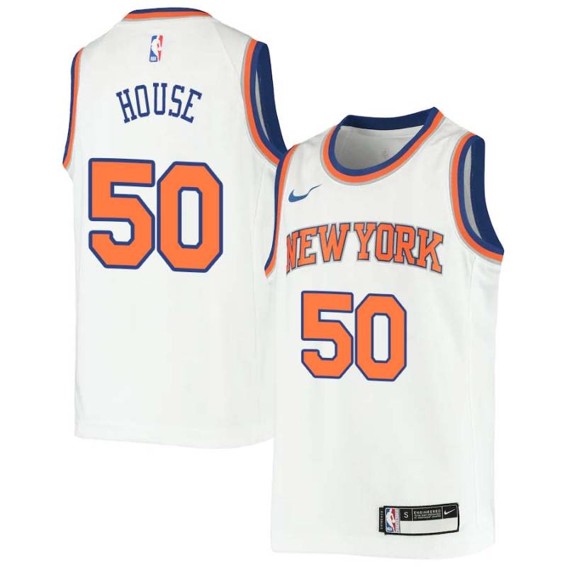 White Eddie House Twill Basketball Jersey -Knicks #50 House Twill Jerseys, FREE SHIPPING