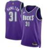 Purple Classic Zendon Hamilton Bucks #31 Twill Basketball Jersey FREE SHIPPING