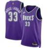 Purple Classic Kareem Abdul-Jabbar Bucks #33 Twill Basketball Jersey FREE SHIPPING