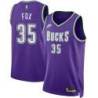 Purple Classic Jim Fox Bucks #35 Twill Basketball Jersey FREE SHIPPING