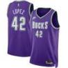 Purple Classic Robin Lopez Bucks #42 Twill Basketball Jersey FREE SHIPPING