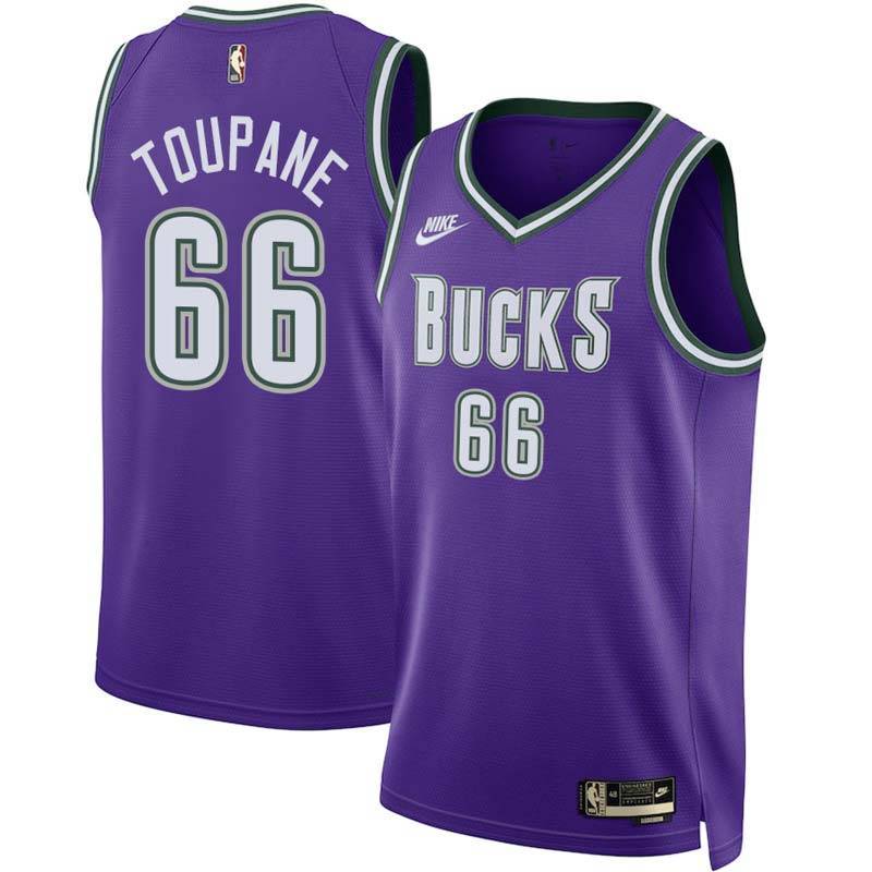 Purple Classic Axel Toupane Bucks #66 Twill Basketball Jersey FREE SHIPPING