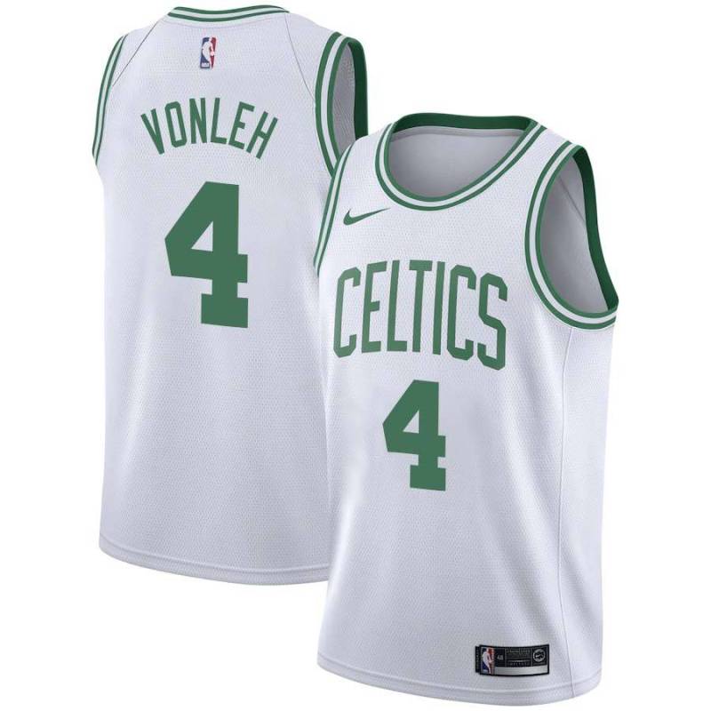 White Celtics #4 Noah Vonleh Twill Basketball Jersey