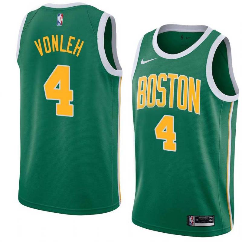  Green_Gold 2018-19 Earned Celtics #4 Noah Vonleh Twill Basketball Jersey