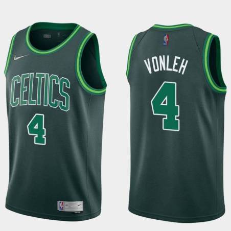  Dark Green 2020-2021 Earned Celtics #4 Noah Vonleh Twill Basketball Jersey