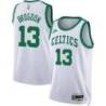  White Classic Celtics #13 Malcolm Brogdon Twill Basketball Jersey