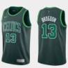  Dark Green 2020-2021 Earned Celtics #13 Malcolm Brogdon Twill Basketball Jersey