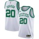  White Classic Celtics #20 JD Davison Twill Basketball Jersey