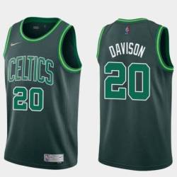  Dark Green 2020-2021 Earned Celtics #20 JD Davison Twill Basketball Jersey