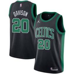  Black Celtics #20 JD Davison Twill Basketball Jersey