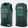  Dark Green 2020-2021 Earned Celtics #91 Blake Griffin Twill Basketball Jersey