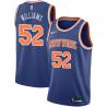 Blue Buck Williams Twill Basketball Jersey -Knicks #52 Williams Twill Jerseys, FREE SHIPPING