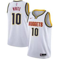 White Nuggets #10 Jack White Twill Basketball Jersey