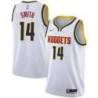 White Nuggets #14 Ish Smith Twill Basketball Jersey