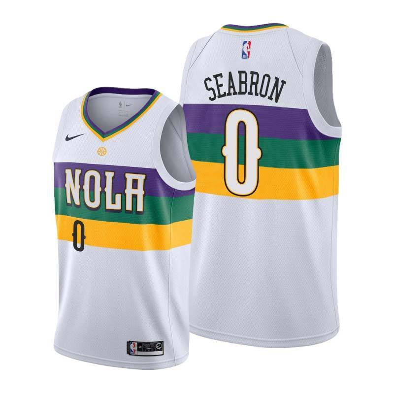 2019-20City Pelicans #0 Dereon Seabron Twill Basketball Jersey