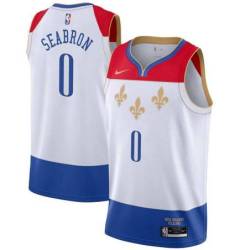 2020-21City Pelicans #0 Dereon Seabron Twill Basketball Jersey