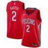 Red Pelicans #2 Jared Harper Twill Basketball Jersey