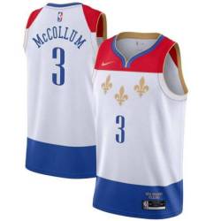 2020-21City Pelicans #3 CJ McCollum Twill Basketball Jersey