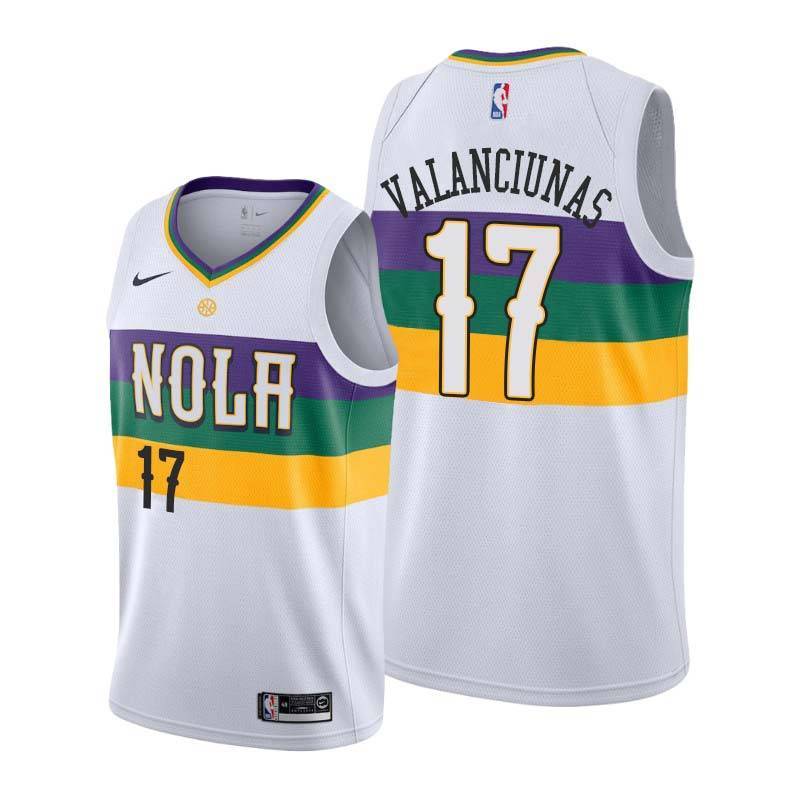 2019-20City Pelicans #17 Jonas Valanciunas Twill Basketball Jersey