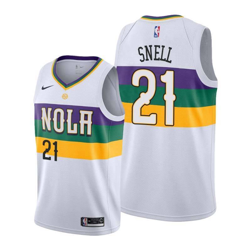 2019-20City Pelicans #21 Tony Snell Twill Basketball Jersey