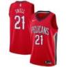 Red Pelicans #21 Tony Snell Twill Basketball Jersey