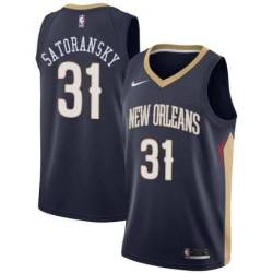 Navy Pelicans #31 Tomas Satoransky Twill Basketball Jersey