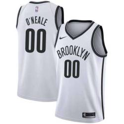White Nets #00 Royce O'Neale Twill Basketball Jersey