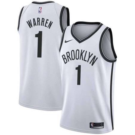 White Nets #1 T.J. Warren Twill Basketball Jersey