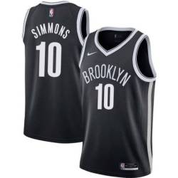 Black Nets #10 Ben Simmons Twill Basketball Jersey