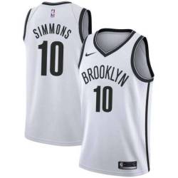 White Nets #10 Ben Simmons Twill Basketball Jersey