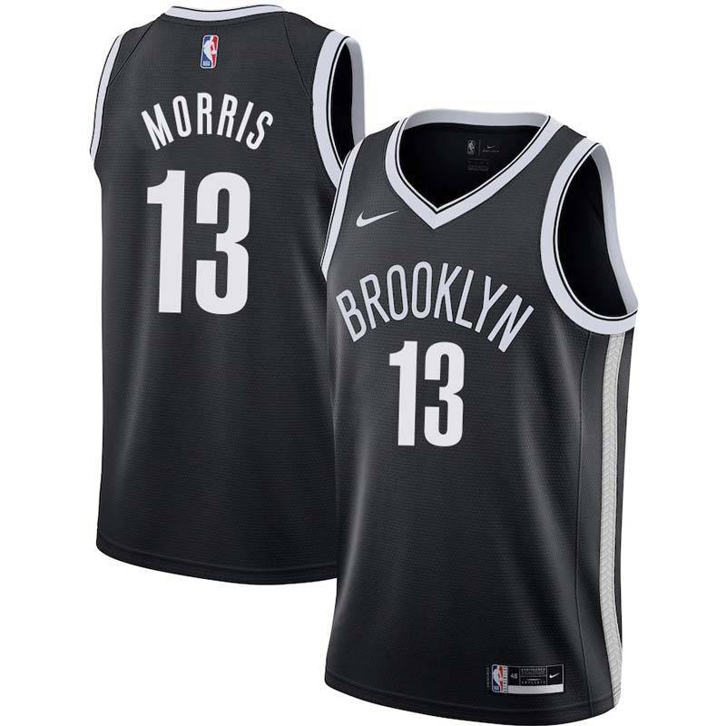 Black Nets #13 Markieff Morris Twill Basketball Jersey