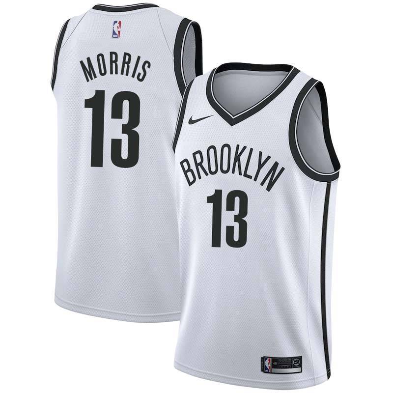 White Nets #13 Markieff Morris Twill Basketball Jersey